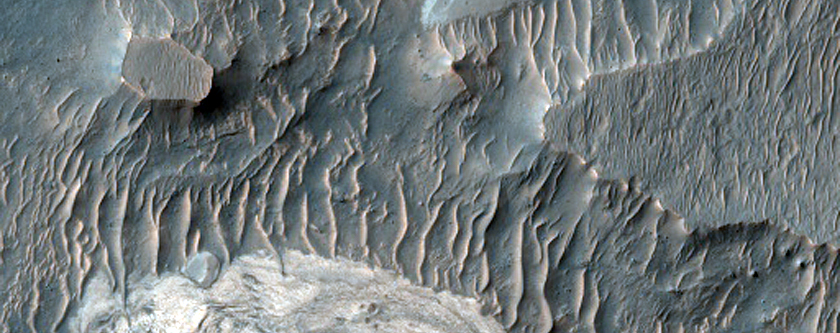 Contact between Landslides and Blocky Deposit on Floor of Melas Chasma