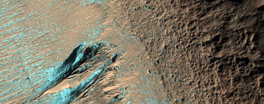 Gullies in Wall of Smaller Crater within Arrhenius Crater