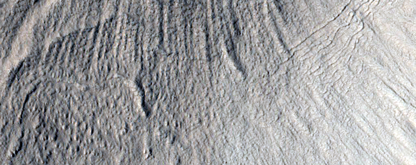 Crater with Lineated Floor Material