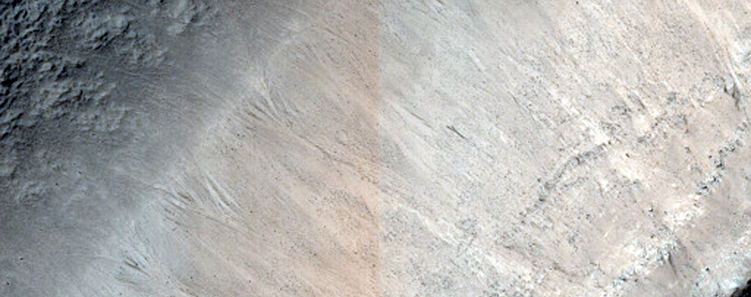 Layered Rock in Crater Wall