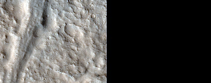 Shallow Channel in Crater in CTX Image
