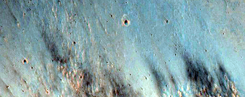 Partly Filled Impact Crater Wall