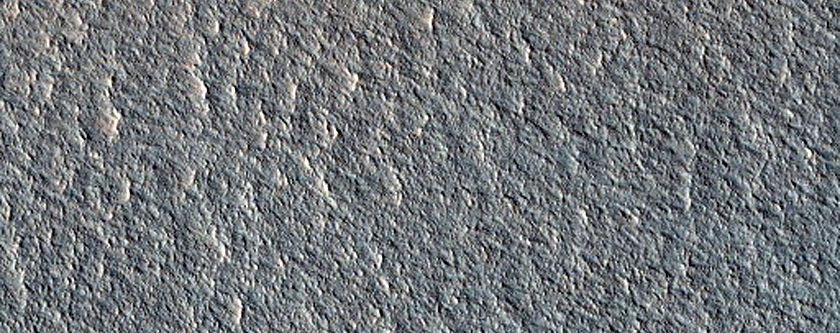 Terrain near Polar Crater with Summer Ice
