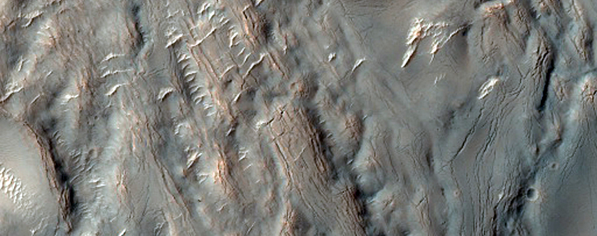 Flow-Like Mound in Equatorial Crater