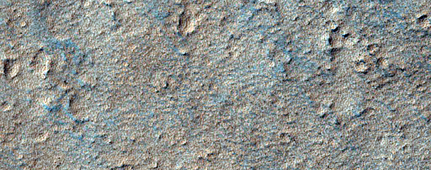 Small Shield Volcano on Arsia Mons Caldera Rim