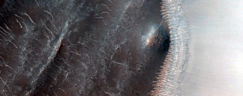Flow Material in Equatorial Crater
