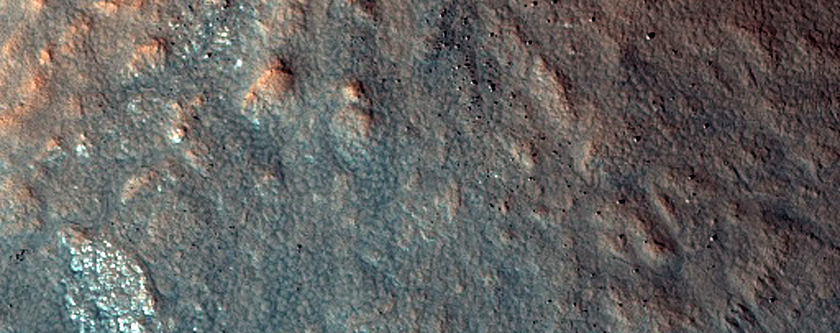 Polar Crater with Summer Ice and Central Uplift