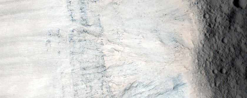 Bedrock in Walls of Well-Preserved Impact Crater in Tartarus Montes