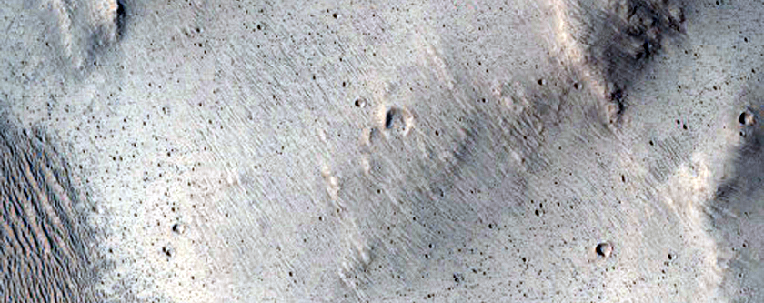 Bedrock Exposures in Impact Crater