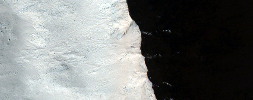 Rim and Ejecta of Very Fresh 7-Kilometer Diameter Crater in Arcadia Region