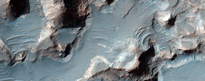Well-Exposed Layered Bedrock on Crater Floor