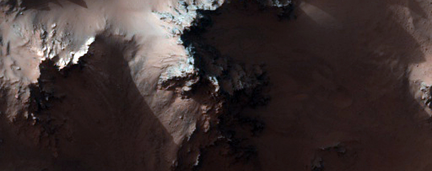 Blocks of Bright Bedrock in Hale Crater