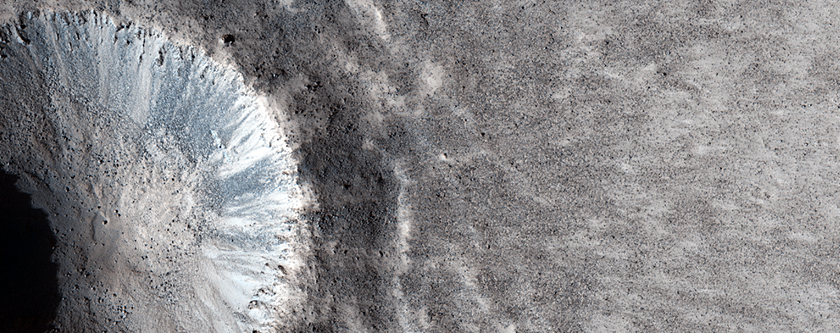 Fresh Crater North of Tharsis Region