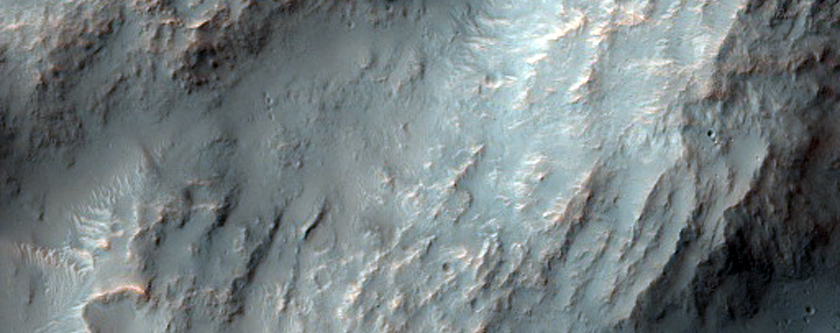 Crater and Landslides in CTX Image