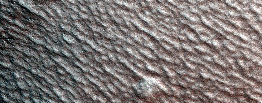 Graben Cutting Clark Crater with Landslide