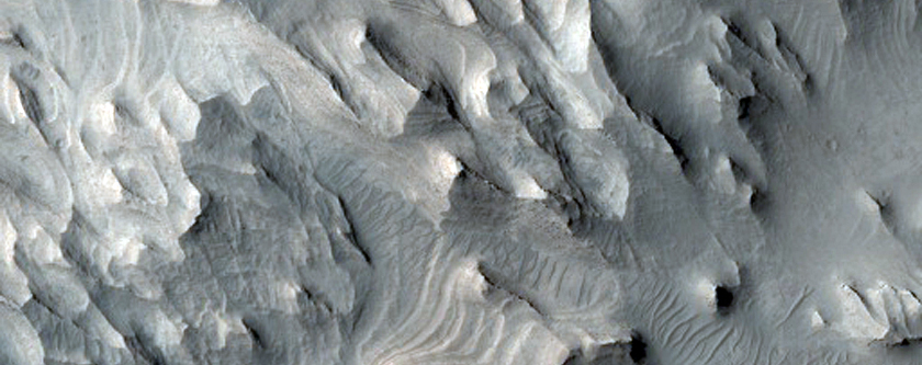 Contact between Wallrock and Light-Toned Layering in West Candor Chasma