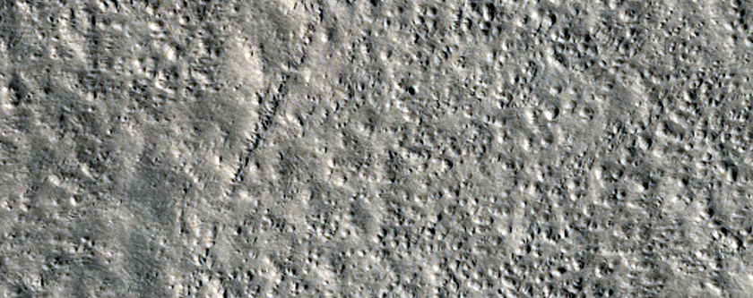 Crater Wall or Escarpment in Kasei Vallis and Chryse Regions