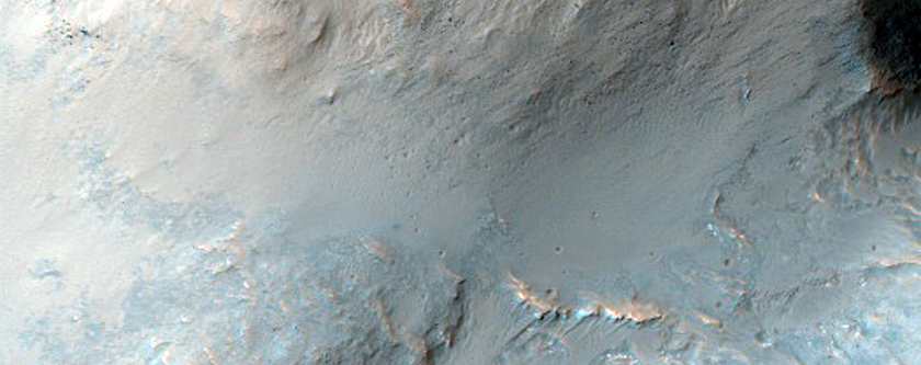 Fan-Shaped Feature near Valley Mouth with Associated Layers