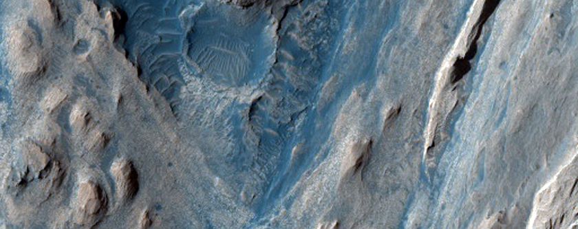Sección (noroeste) de un montículo en el Cráter Gale