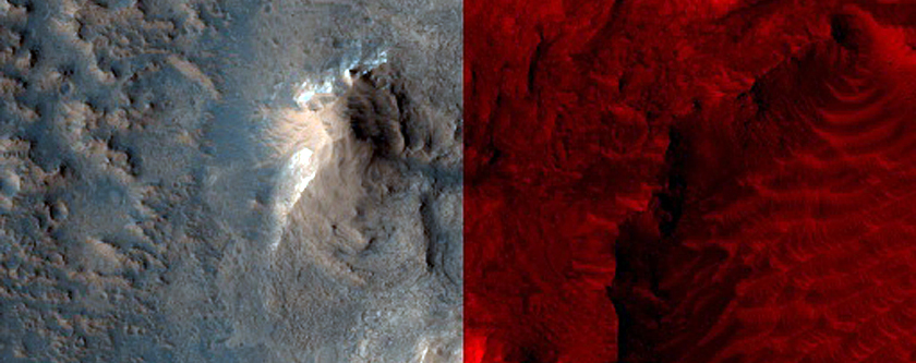 Sinuous Ridge West of Mawrth Vallis