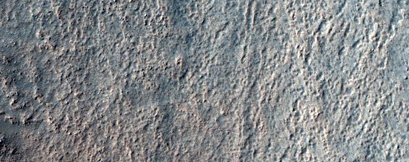 Sinuous Ridges in Crater near Reull Vallis