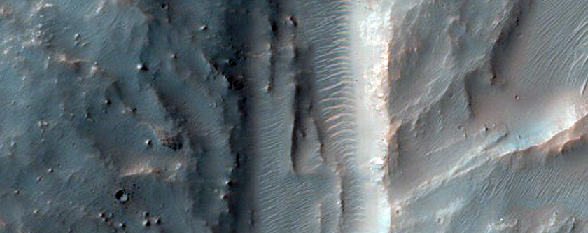 Landslide Scarps in Large Crater