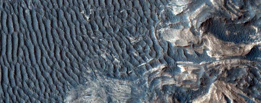 Light-Toned Material on Floor of Tithonium Chasma