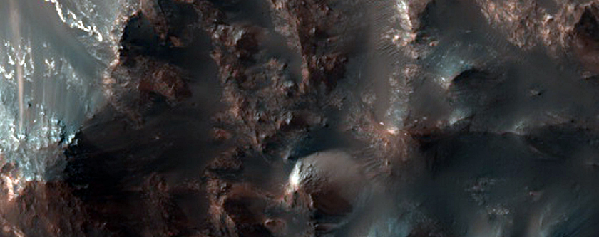 Central Peak of Impact Crater in Terra Sabaea