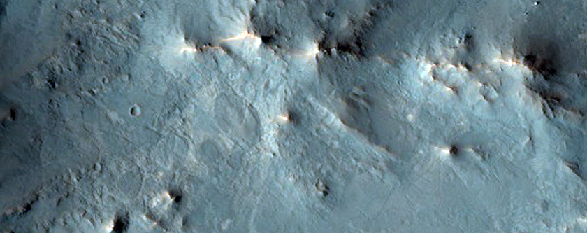 Megabreccia in Large Central Pit North of Syrtis Major Planum