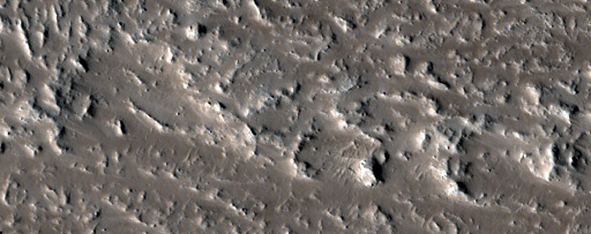 Lava Flow with Channel and Levees near Cyane Fossae