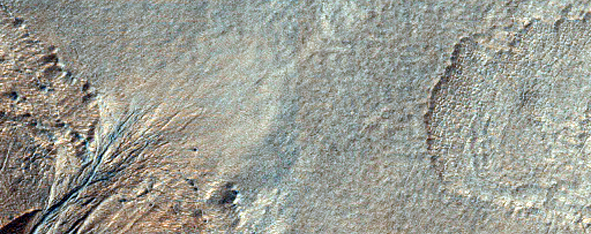 Gullies in Crater