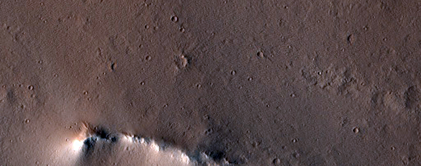 Valley with Central Ridge Located North of Schiaparelli Crater