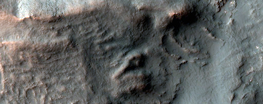 Central Peak of Crater in Icaria Planum