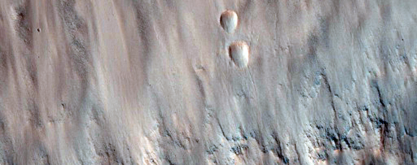 Gullies in a 6-Kilometer Diameter Crater and a Much Larger Crater