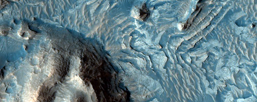 Light-Toned Layers in Crater South of Crommelin Crater
