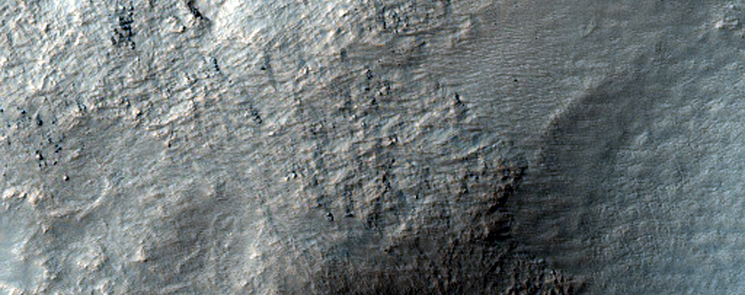 Gullied Crater Wall in MOC Image S0601089