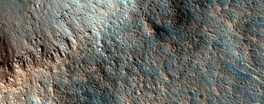 Possible Olivine-Rich Terrain in Small Crater East of Kaup Crater