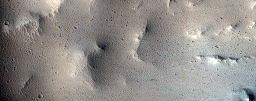 Well-Preserved 15-Kilometer Diameter Crater on Elysium Mons