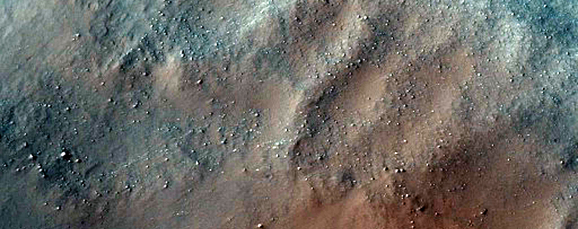 Central Uplift of a Large Crater North of Hellas Planitia
