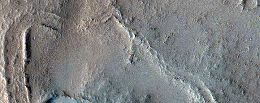 Martian Volcanic Vent with Elevated Rim