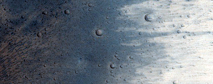 Fresh 8-Kilometer Diameter Impact Crater near Vistula Valles