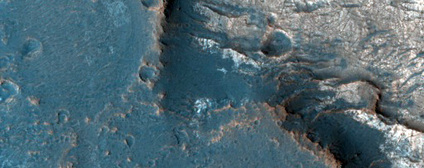 Light-Toned Layered Outcrop in Crater near Mawrth Vallis