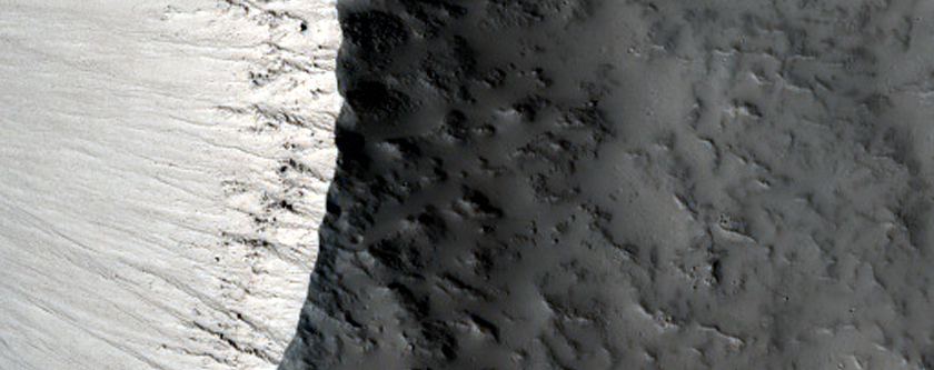 Relatively Fresh Crater on Distal Eastern Flank of Elysium Mons
