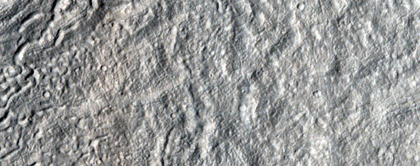 Fretted Terrains and Layers in Crater