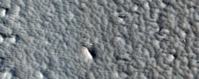 Depression and Landforms on Lower West Flank of Arsia Mons