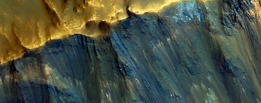 Hues in a Crater Slope