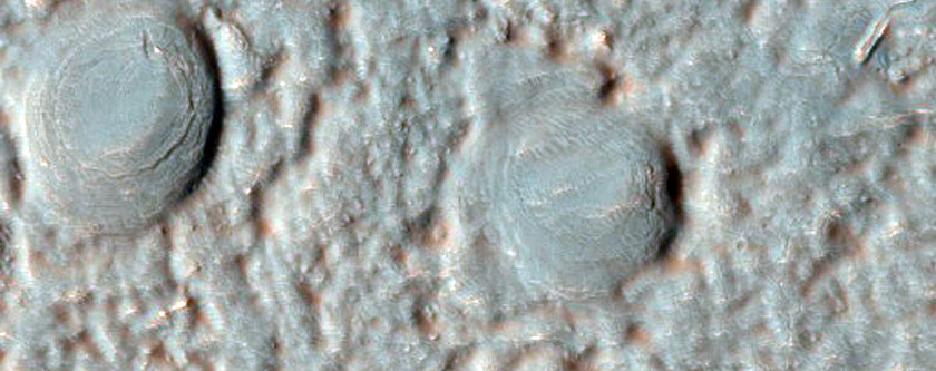 Rugged Pitted Crater Floor Material in CTX Image