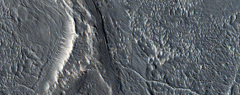 Sinuous Ridge and Surrounding Material Southwest of Capen Crater