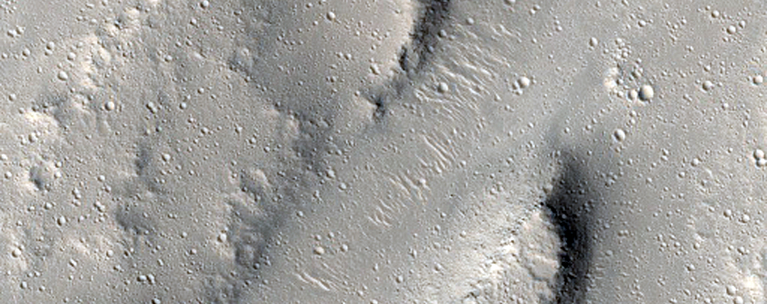 Channels on Southern Elysium Region Rise