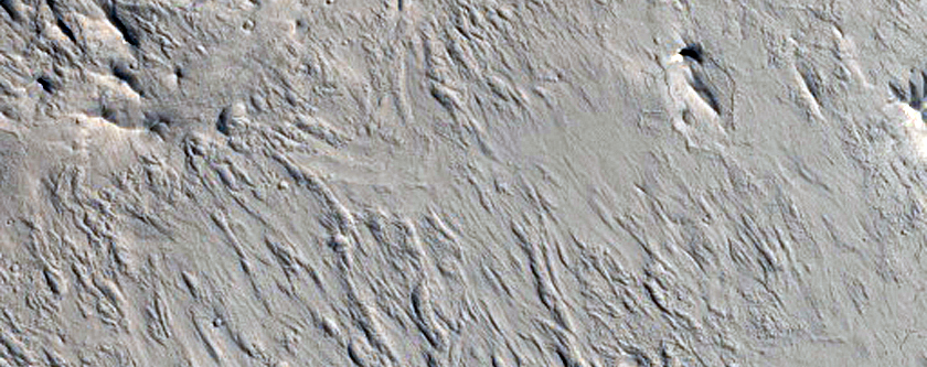 Discontinuous Sinuous Ridge among Crescentic Rock Features